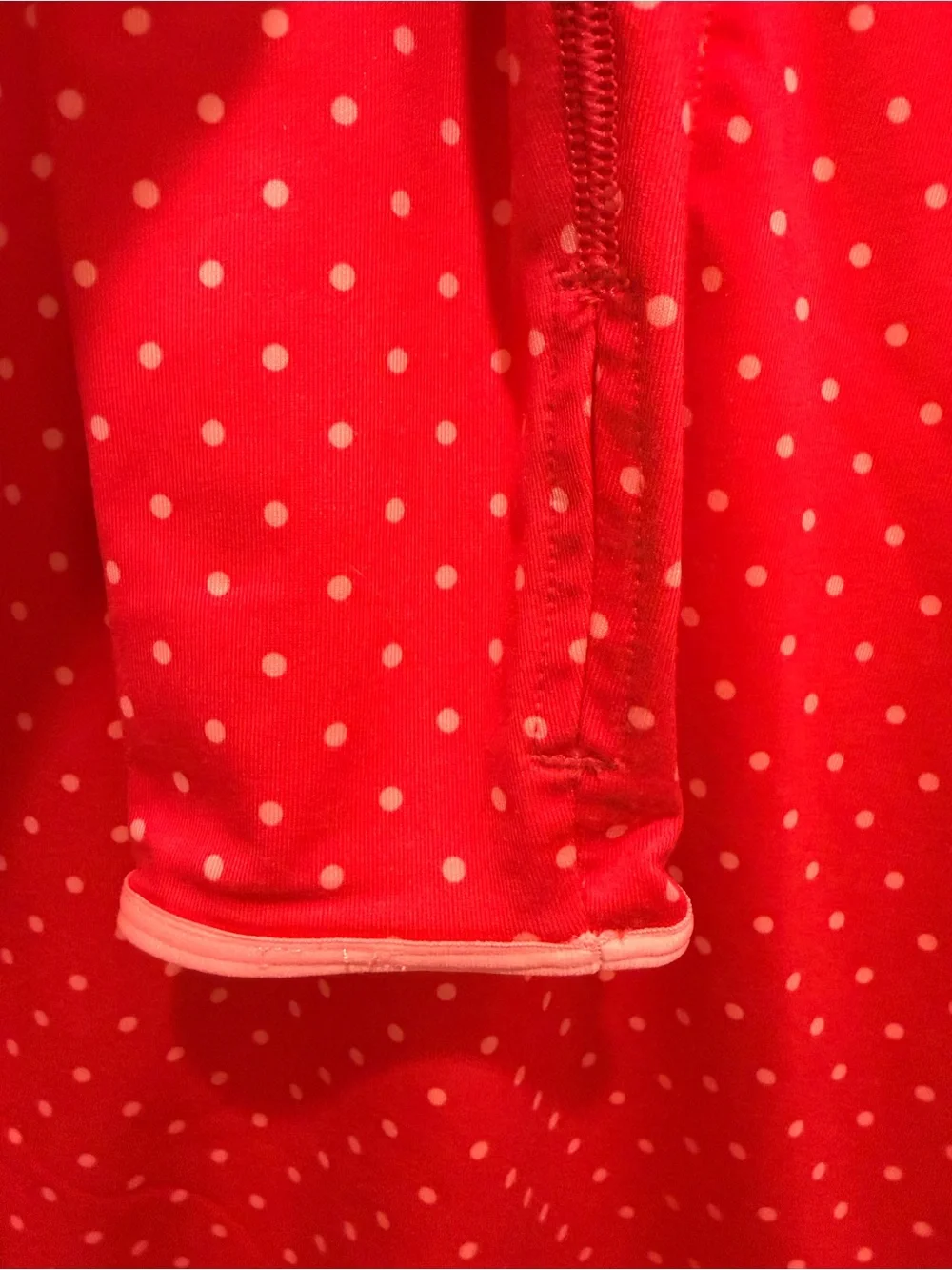 Nike Pro Dri-FIT 1/2 Zip Pullover Size XL Red Polka Dot